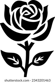Flower | Black and White Vector illustration