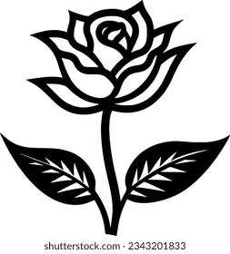 Flower | Black and White Vector illustration