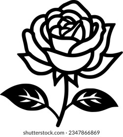 Flower | Black and White Vector illustration