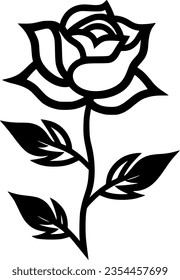Flower | Black and White Vector illustration