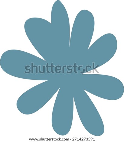 Flower blob with rounded petal splash silhouette in bold shape. Symbol of creativity, spontaneity, and organic motion for branding and decoration. Cartoon vector illustration.