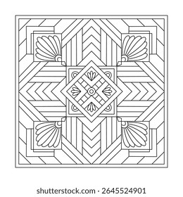 Flor ciclo de flor mandala página do livro de colorir