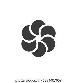 Vector de icono de flor Bloom Aislado Diseño gráfico Blanco y Negro