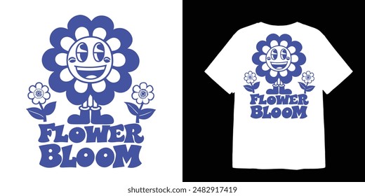 flower bloom illustration for t shirt design