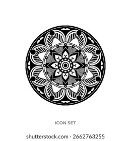 Flor flor radial Mandala desenhos padrão