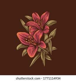 Flower blosom artwork illustration design