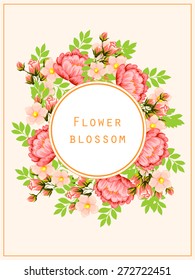 Flower blossom. Abstract flower background with place for your text.