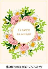 Flower blossom. Abstract flower background with place for your text.