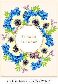 Flower blossom. Abstract flower background with place for your text.