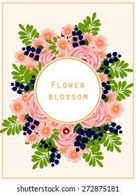 Flower blossom. Abstract flower background with place for your text.