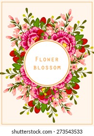 Flower blossom. Abstract flower background with place for your text.