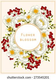 Flower blossom. Abstract flower background with place for your text.