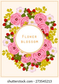 Flower blossom. Abstract flower background with place for your text.