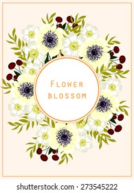 Flower blossom. Abstract flower background with place for your text.