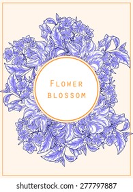 Flower blossom. Abstract flower background with place for your text.