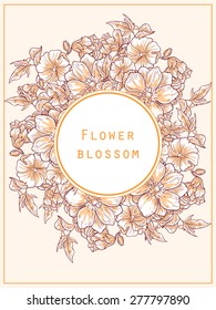 Flower blossom. Abstract flower background with place for your text.