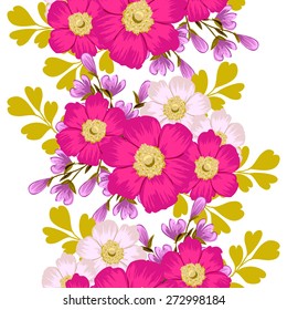 Flower blossom. Abstract elegance seamless pattern with floral elements. Flower background.