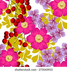 Flower blossom. Abstract elegance seamless pattern with floral elements. Flower background.