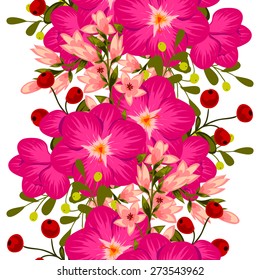 Flower blossom. Abstract elegance seamless pattern with floral elements. Flower background.