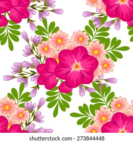 Flower blossom. Abstract elegance seamless pattern with floral elements. Flower background.