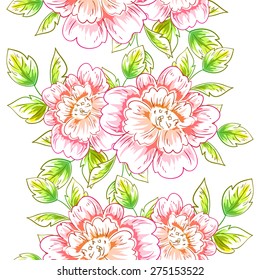 Flower blossom. Abstract elegant seamless pattern with floral elements. Flower background.