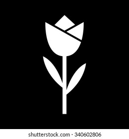 The flower, blossom icon. Plant and garden symbol. Flat Vector illustration