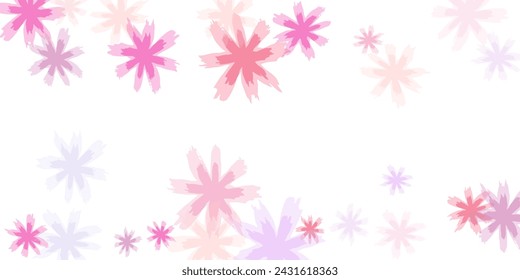 Flower blossom parts romantic vector. Blossom elements flying.