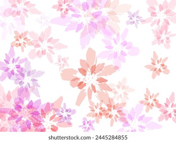 Flower blossom parts romantic vector. Flying petals isolated on white.