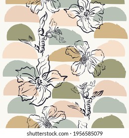 Flower Blossom Pattern. Summer Holi Holiday Vector