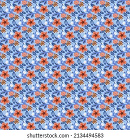 Flower Blossom Pattern. Summer Holi Holiday Vector