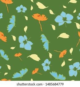 Flower blossom petals seamless repeat pattern design. Great for textile design and homeware