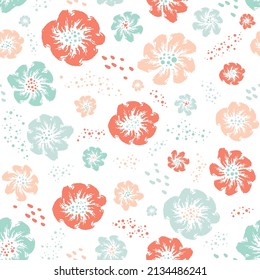 Flower Blossom Sakura Pattern. Artistic Plum Blossom. Holiday Vector