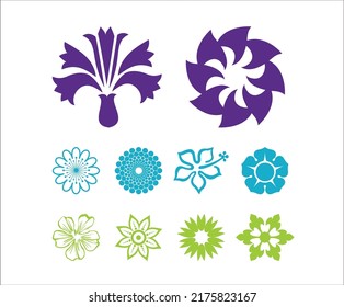 Flower Blossoms Graphics Set vector collections
