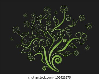 Flower blossoms swirly vector