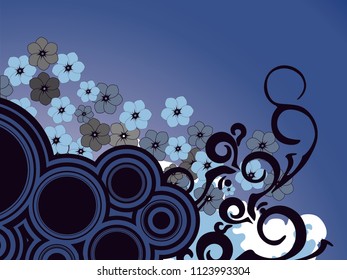 Flower blue  background 