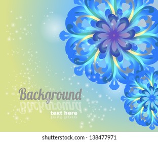 Flower blue card with place for text