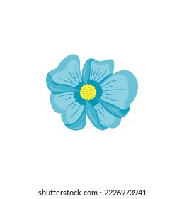 flor de color azul, ilustración vectorial