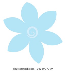 Flower. Blue inflorescence of flowering plant. Flower head. Opened sharp petals. Opened flower bud. Color vector illustration. Isolated white background. Flat style. Idea for web design.