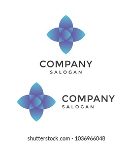 Flower Blue Logo design vector