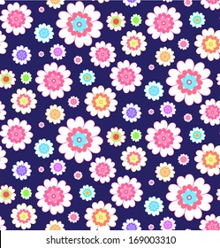 flower blue  seamless pattern