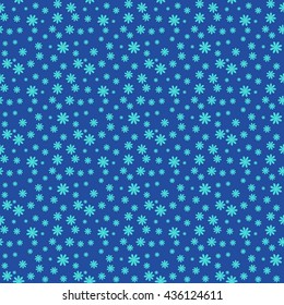 Flower blue seamless pattern. Fashion graphic background design. Modern stylish abstract texture. Colorful template for prints, textiles, wrapping, wallpaper, website etc. VECTOR illustration