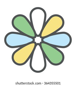 Flower Bold Icon Illustration