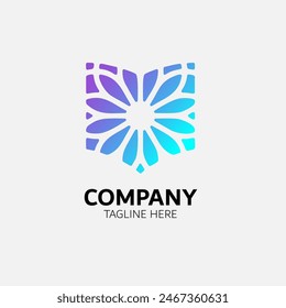 Flower Book Gradient minimalistisches Logo