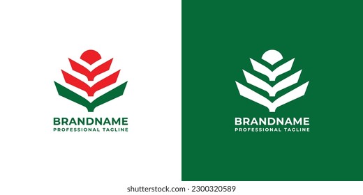 Logotipo del libro de flores, adecuado para cualquier negocio relacionado con flores, naturaleza y libros