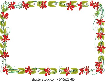 Flower Border Stock Vector (Royalty Free) 646628752 | Shutterstock