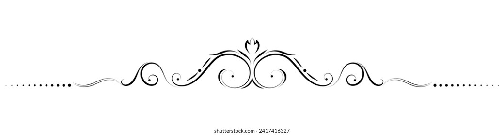Flower border decorative design element Wedding banners, frames, labels, black lines on white.