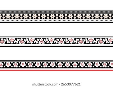 Flower Border Design, embroidery, border Frame, fabric print.