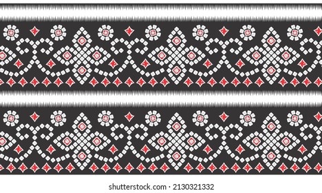 Flower border design Trendy seamless vector pattern. Endless print. background, tile, texture, fabric print, wall, paper print