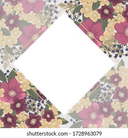 Flower border drawing - hot pink flower