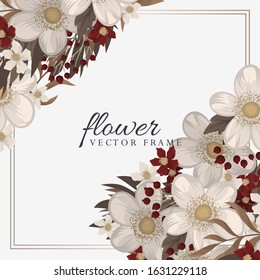 Flower border drawing - red frame